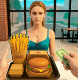 Burger Restaurant Simulator 3D Burger Restaurant Simulator 3D lets you start with a small burger restaurant. You run the business yourself, take orders, and serve your first customers. Every decision affects the restaurant's growth.