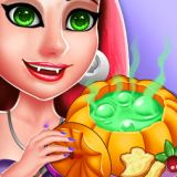 The cute monsters are getting ready for Halloween! Come to Halloween Cooking, where the witch Sabrina opens a delicious pancake and cocktail bar. The smell of pancakes fills the neighborhood, attracting all the monster customers.