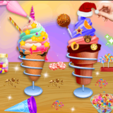 Ice Cream Cone Cooking is a fun ice cream making game. You'll play as a chef, creating beautiful ice cream cones. The small, brightly colored kitchen provides a cheerful and relaxing atmosphere.

