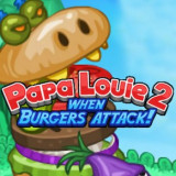 Papa Louie 2: When Burgers Attack! is a wacky platformer game where you will go on a terrifying journey as Marty or Rita. It's up to you to fight back the evil burgers and save everyone.